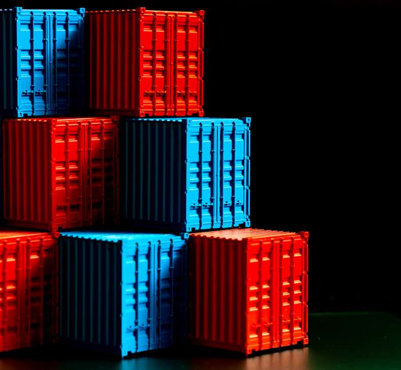 stacked freight containers
